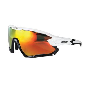 Lentes SX-34 Blanco Carbónico Negro-Rojo