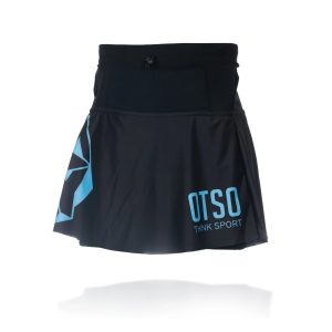 Falda running Mujer Light Black & turquesa Otso