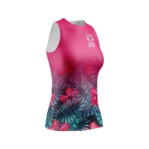 Polera de running Otso mujer sin manga Tropical